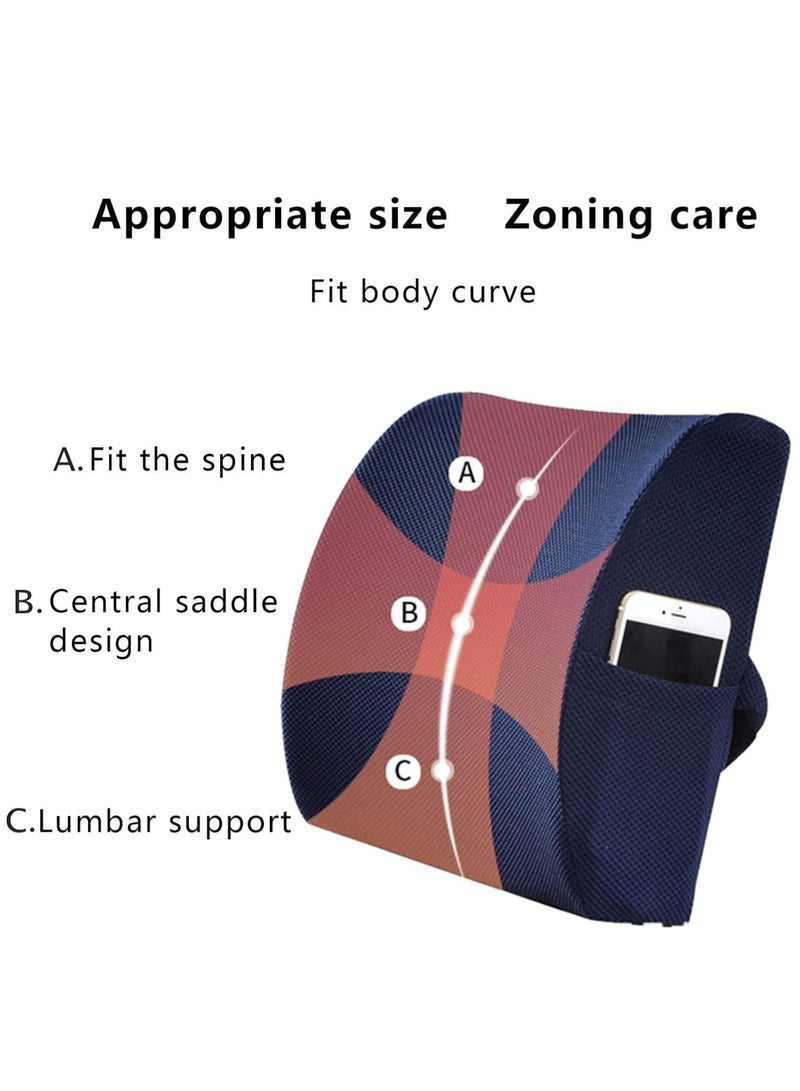 WALALLA Ergonomic Seat Cushion, Lumbar Support Pillow, Chair Cushion, Memory Foam Back Support Pillow for Car Office Chair Wheelchair - Image 4