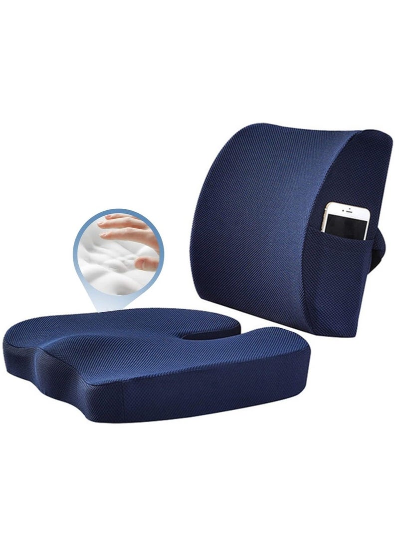 WALALLA Ergonomic Seat Cushion, Lumbar Support Pillow, Chair Cushion, Memory Foam Back Support Pillow for Car Office Chair Wheelchair - Image 2