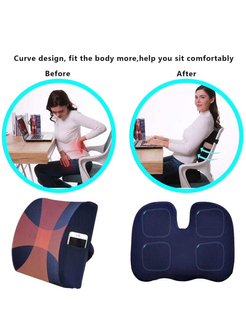 WALALLA Ergonomic Seat Cushion, Lumbar Support Pillow, Chair Cushion, Memory Foam Back Support Pillow for Car Office Chair Wheelchair - Image 5