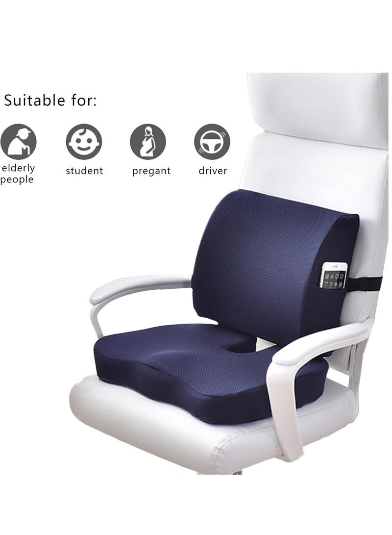 WALALLA Ergonomic Seat Cushion, Lumbar Support Pillow, Chair Cushion, Memory Foam Back Support Pillow for Car Office Chair Wheelchair - Image 3