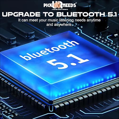 Pick Ur Needs Super Bass Rechargeable Portable Wireless Bluetooth Speakers RGB LED Colorful Light Active Stereo Woofer HiFi Music Mini Speaker (Blue) - Image 5