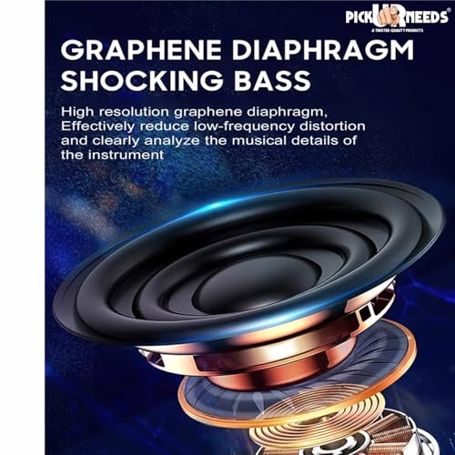 Pick Ur Needs Super Bass Rechargeable Portable Wireless Bluetooth Speakers RGB LED Colorful Light Active Stereo Woofer HiFi Music Mini Speaker (Blue) - Image 4
