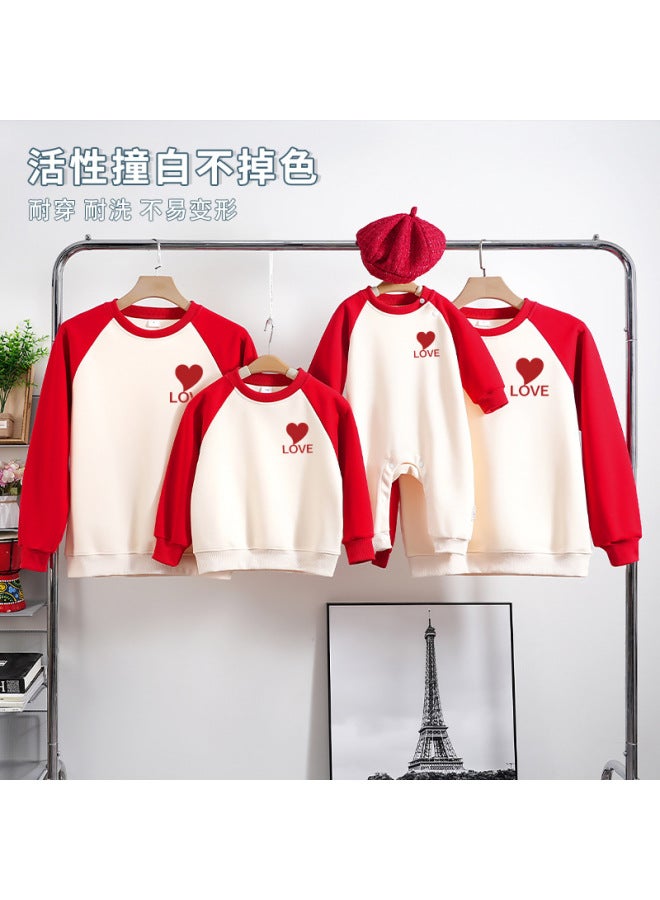 Autumn And Winter Children's Tops, Family Matching Sweatshirts, Family Outfits For Three, Mother-daughter Outfits, Clothes For 100-day Celebration And First Birthday