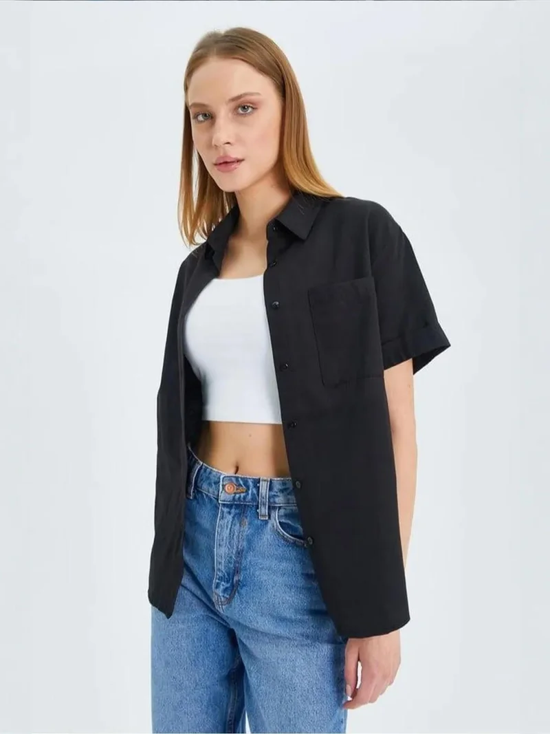 MixRay MIXRAY Short Sleeve Shirt with Pockets
