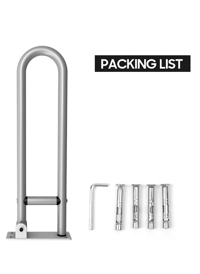 Generic - 23.6 Inch Toilet Grab Bar Flip Up Aluminum Alloy Grab Bar Load Capacity of 100kg/220lbs Handicap Rails Grab Bars Toilet Rail Bathroom U Shaped and Wall Mount Safety for Patients - Image 1