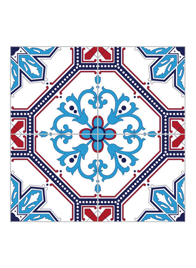 NIBEMINENT 5-Piece Self Adhesive Waterproof Hard Tile Stickers 02 Multicolour 20x20x0.5centimeter