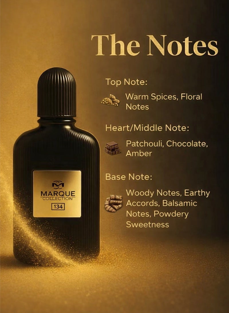 ماركيو كوليكشن عطر باتشولي للرجال - مجموعة مارك رقم ١٣٤ | عطر يدوم طويلًا | نفحات حلوة، ترابية، وشوكولاتة - ٢٥ مل - Image 2