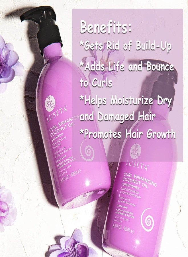 L LUSETA Luseta Curl Enhancing Coconut Oil Shampoo for Dry Damaged Hair, Restore Bounce & Define Curls, 33.8Oz, Prevent Breakage - Image 3
