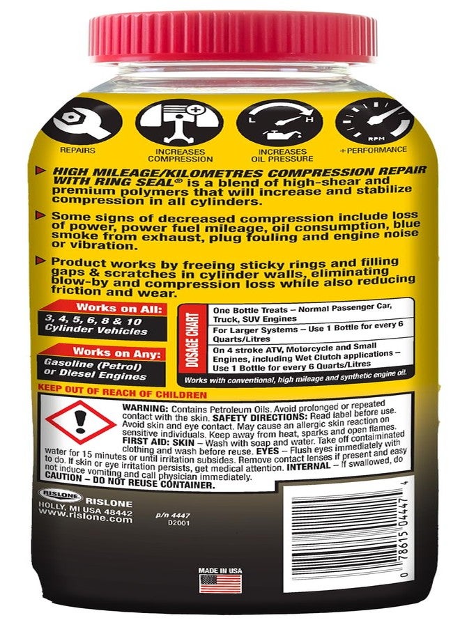 Bar's Leaks Rislone 4447 High Mileage Compression Repair with Ring Seal, 16.9 oz. - Image 2