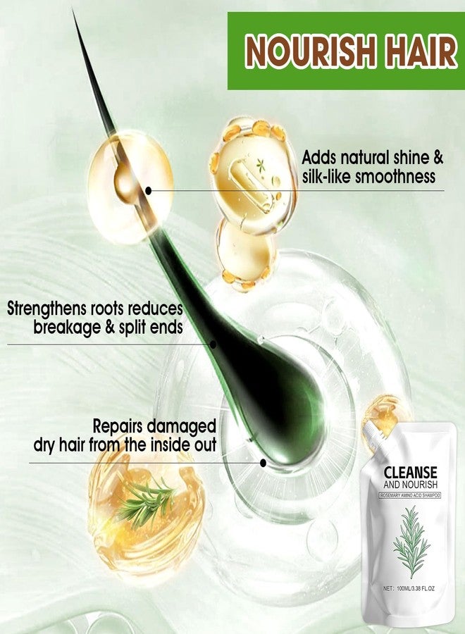 Botou شامبو إكليل الجبل بالأحماض الأمينية (عبوتان)، شامبو لنمو الشعر الخفيف لدى النساء والرجال الذين يعانون من تساقط الشعر، يقوي الشعر بتركيبة طبيعية (3.38 أونصة سائلة) - Image 2