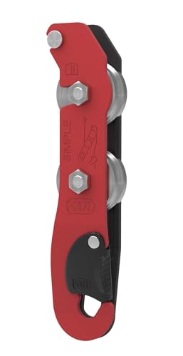 PETZL Simple Lightweight Caving Descender Bobbin Type Red - Image 1