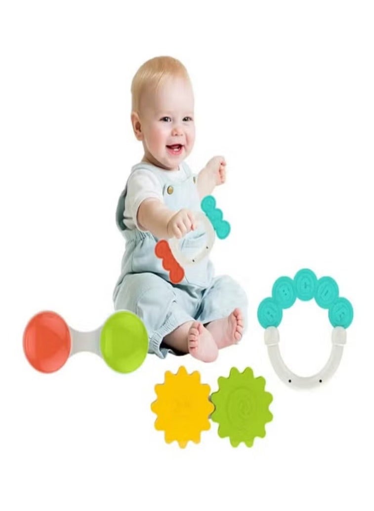 4pcs Silicone Hand Rattles Set - High Quality Sleeping Rattle Baby Toys for 0-24 Months - Image 4