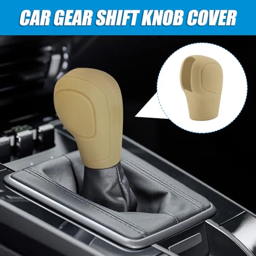 Zufoty Car Gear Shift Knob Cover, Gear Shift Knob Cover Car Protect Accessories, Car Shift Protector Cover Protector, Silicone Automatic Gear Shift Knob Cover Universal for Most Cars - Image 3