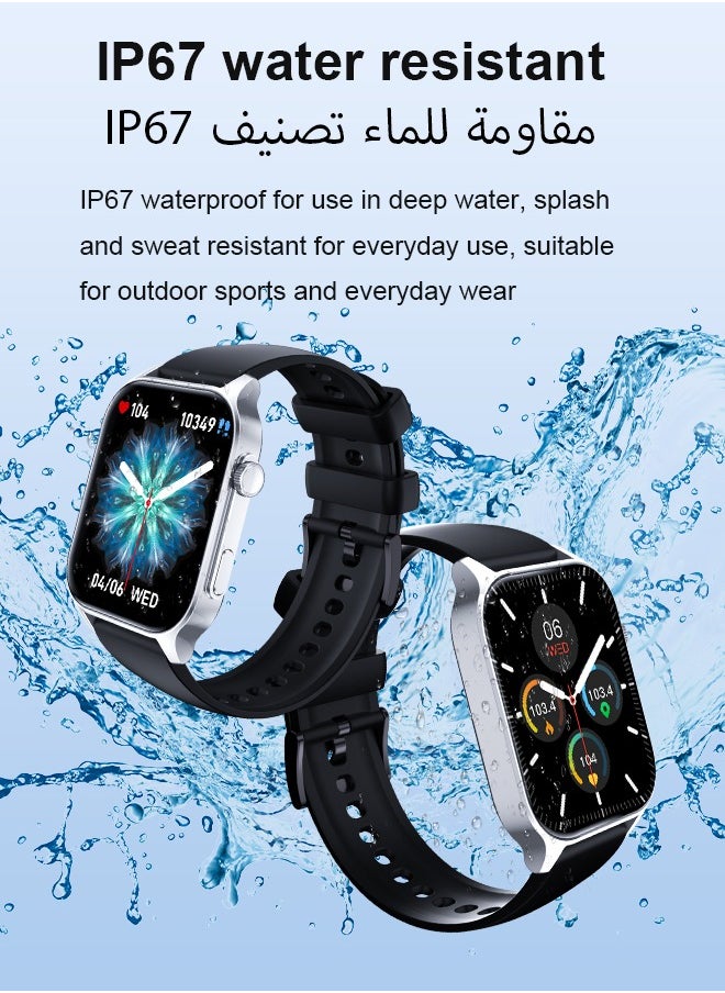 WAPIK - Korean Brand X5S Smart Watch,Business Smartwatch,Waterproof Fitness Watch, Bluetooth Calling,Smart watch for Men, Zinc Alloy Vacuum Plating, Heart Rate Monitoring,Smart watch for women Black - Image 1