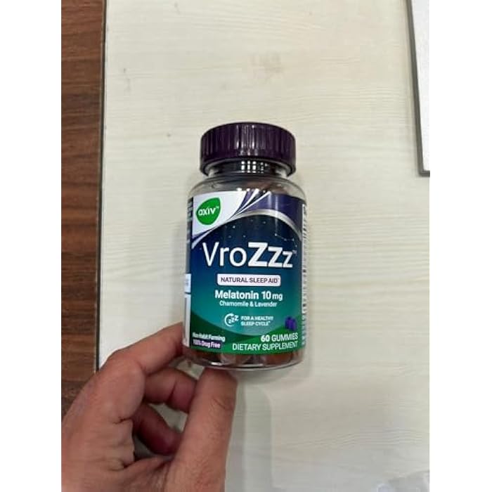 AXIV VroZzz Melatonin Sleep Aid Gummies, 10 mg Melatonin, with Chamomile, Lavender & Valerian Root, Supports Occasional Sleep, Wildberry Vanilla Flavor, 60 Gummies - Image 2