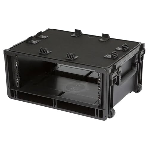 SKB Studio Flyer Rack Case 4U - Durable Mobile Studio Solution with Injection Molded Shell, TSA Locks, and Wheels for Musicians, DJs, and Producers - Securely Transport and Protect Your Gear - Image 1