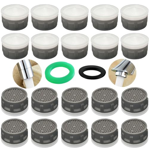 BOETOADG Faucet Aerator, 1.5 GPM Restrictor Plug-in Faucet Aerator Bathroom or Kitchen Replacement (20 pieces in white) - Image 1