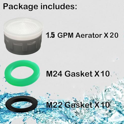 BOETOADG Faucet Aerator, 1.5 GPM Restrictor Plug-in Faucet Aerator Bathroom or Kitchen Replacement (20 pieces in white) - Image 3