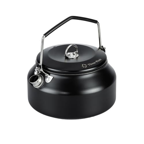 Thous Winds 1L Camping Kettle, Portable Camp Tea Coffee Pot, Lightweight Stainless Steel Teapot, Fast Heating Boiling Water, for Outdoor Campfire Hiking Camping Picnic - Image 1