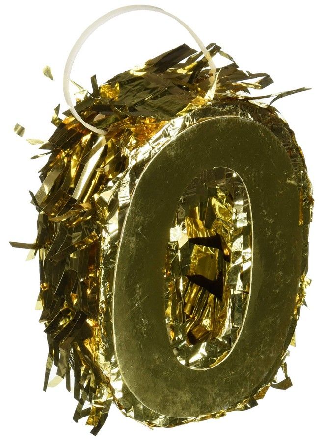 Amscan Foil Number Mini 0" Pinata 6 X 4 1/2 X 2 Gold - Image 3