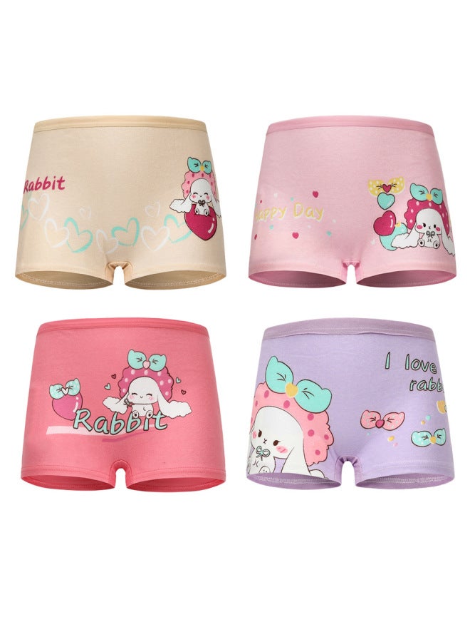 2026 New Girls' Cotton Boxer Briefs For Students, Children's Non-binding Four-corner Shorts, Pure Cotton Baby Girls' Shorts