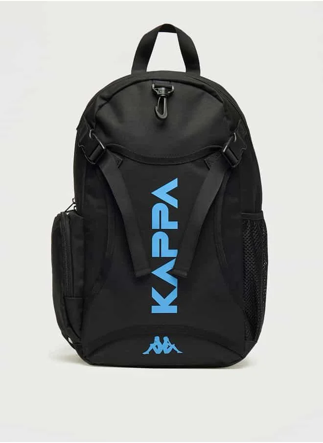 Kappa Kappa Logo Print Backpack with Adjustable Straps and Zip Closure