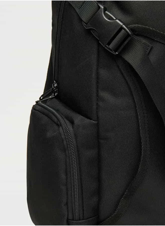 Kappa Kappa Logo Print Backpack with Adjustable Straps and Zip Closure