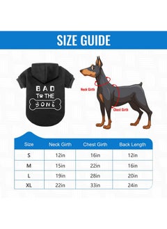 BINGPET BINGPET Dog Hoodies,Bad to The Bone Printed Soft & Warm Puppy Sweatshirt Hooded with Harness Hole,Cold Protective Winter Coats Warm Puppy Pet Dog Clothes for Small Medium Large Dogs  - Image 3