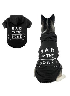 BINGPET BINGPET Dog Hoodies,Bad to The Bone Printed Soft & Warm Puppy Sweatshirt Hooded with Harness Hole,Cold Protective Winter Coats Warm Puppy Pet Dog Clothes for Small Medium Large Dogs  - Image 1