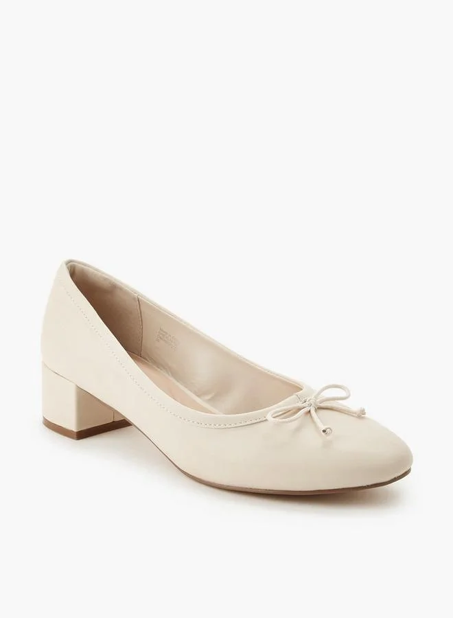 Celeste BEIGE Women Bow Detail Block Heel Shoes for Women | Best Price UAE