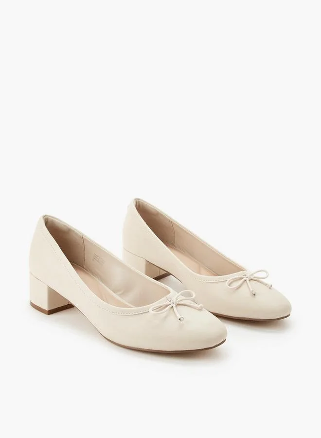 Women Bow Detail Block Heel Shoes