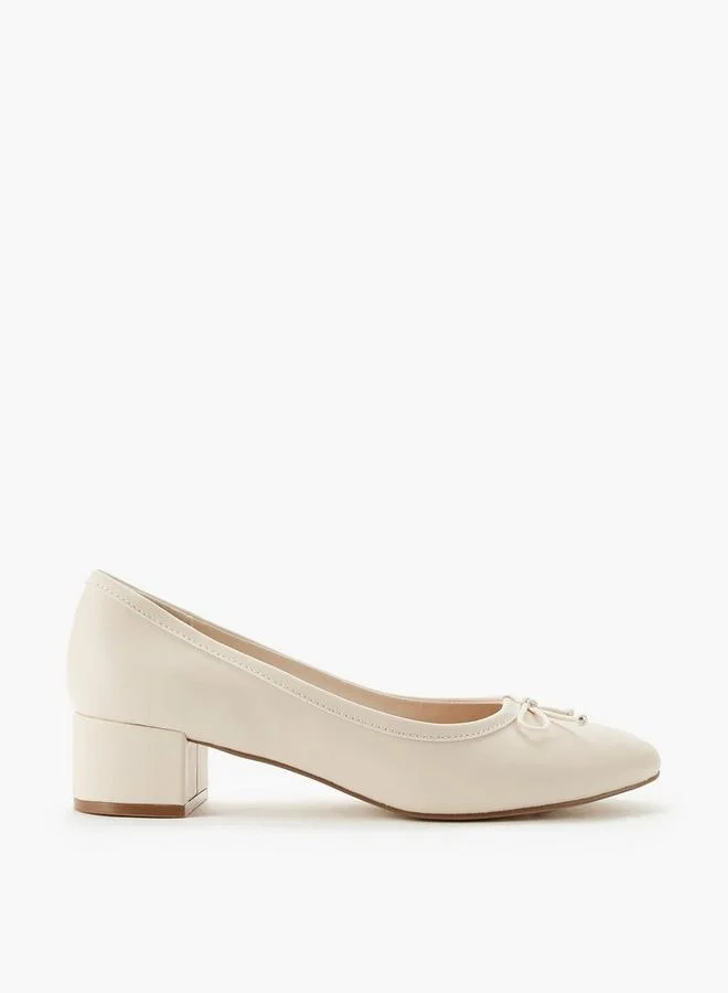 Celeste BEIGE Women Bow Detail Block Heel Shoes for Women | Best Price UAE
