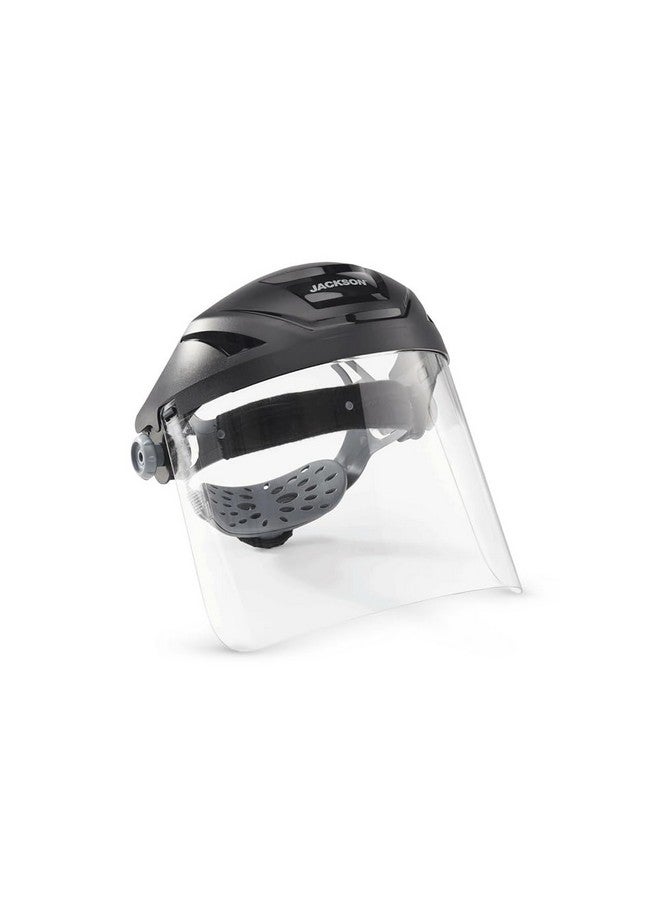 Jackson Safety Jackson Safety Lightweight F4XP Premium Face Shield - Mask & Crown with 370 Speed Dial Ratcheting Headgear, ANSI Z87.1, for Work, Grinding, Cutting, Universal Pin Pattern - Uncoated - Clear Tint  - Image 1