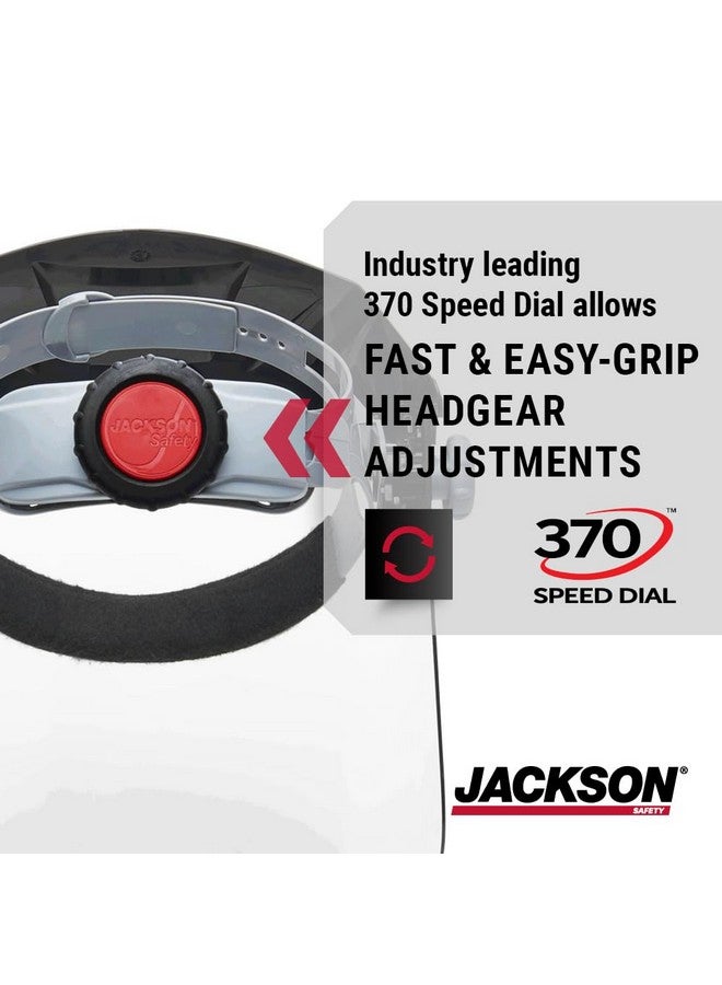 Jackson Safety Jackson Safety Lightweight F4XP Premium Face Shield - Mask & Crown with 370 Speed Dial Ratcheting Headgear, ANSI Z87.1, for Work, Grinding, Cutting, Universal Pin Pattern - Uncoated - Clear Tint  - Image 4