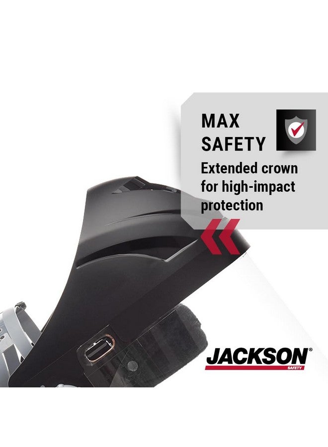 Jackson Safety Jackson Safety Lightweight F4XP Premium Face Shield - Mask & Crown with 370 Speed Dial Ratcheting Headgear, ANSI Z87.1, for Work, Grinding, Cutting, Universal Pin Pattern - Uncoated - Clear Tint  - Image 5
