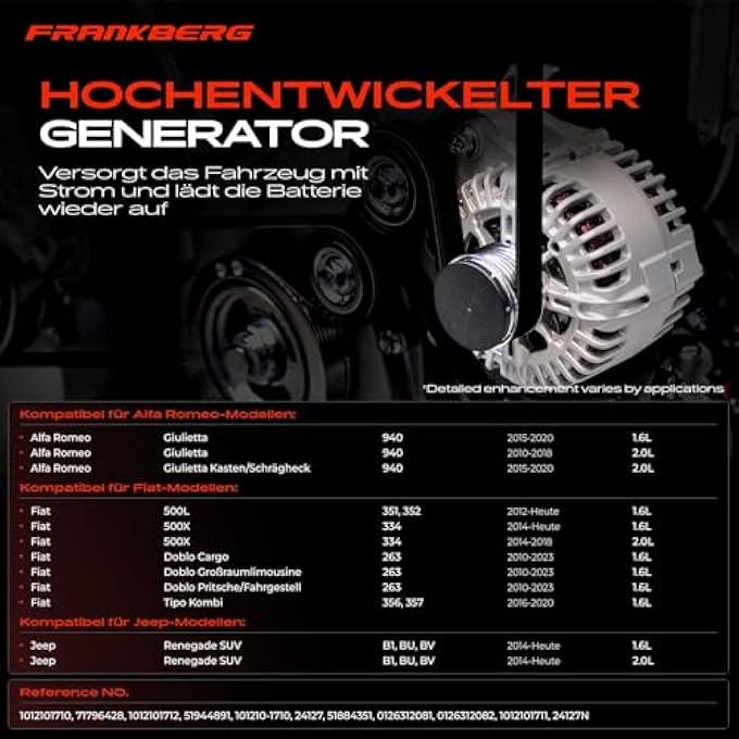 Frankberg Alternator Replacement # 101210-1710 - Image 3