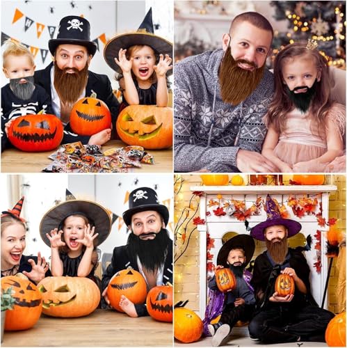 Indusoire 2 Pcs Fake Beard, Fake Moustache and Beard Set for Acting, Party, False Beard and Mustache for Costume, Drama Role Play - Image 3