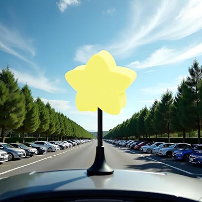 rayihni Yellow Star-Shape Car Antenna Topper, Easy to Find Car in The Parking Lot, Antenna Ball Antenna Toppers Exterior Accessories, Antenna Toppers - Image 2