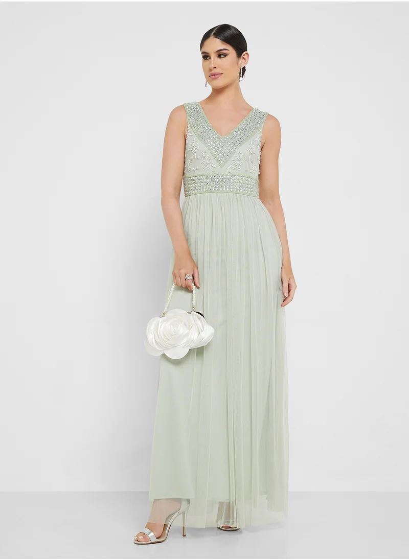 Namshi x Shouq Embellished Bodice Dress