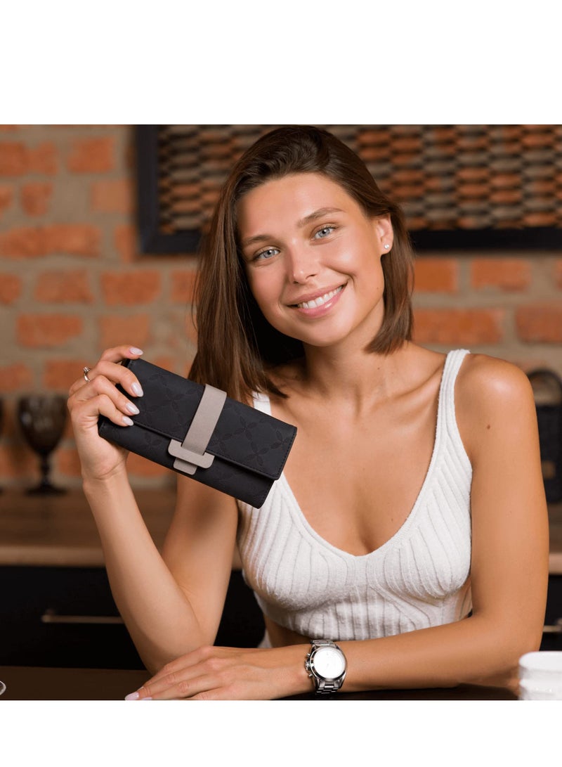 Vegan Wallets for Women, Wallet with Coin Purse, Card Holder 9 Cards, Wristlet, Birthday Gifts for Women - Image 4