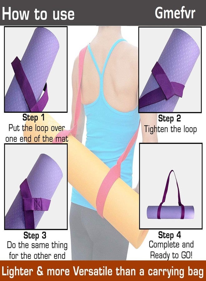 Gmefvr Yoga Mat Strap Cotton Yoga Mat Carry And Exercise Random Color for Carrying & Sling Belt for Holding Mat with Adjustable Strap - Image 2