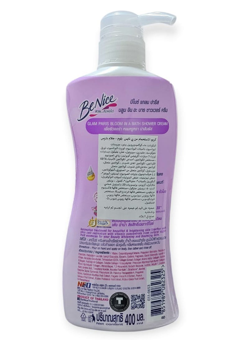 Be Nice Glam Paris Bloom Shower Cream 400ml - Image 2