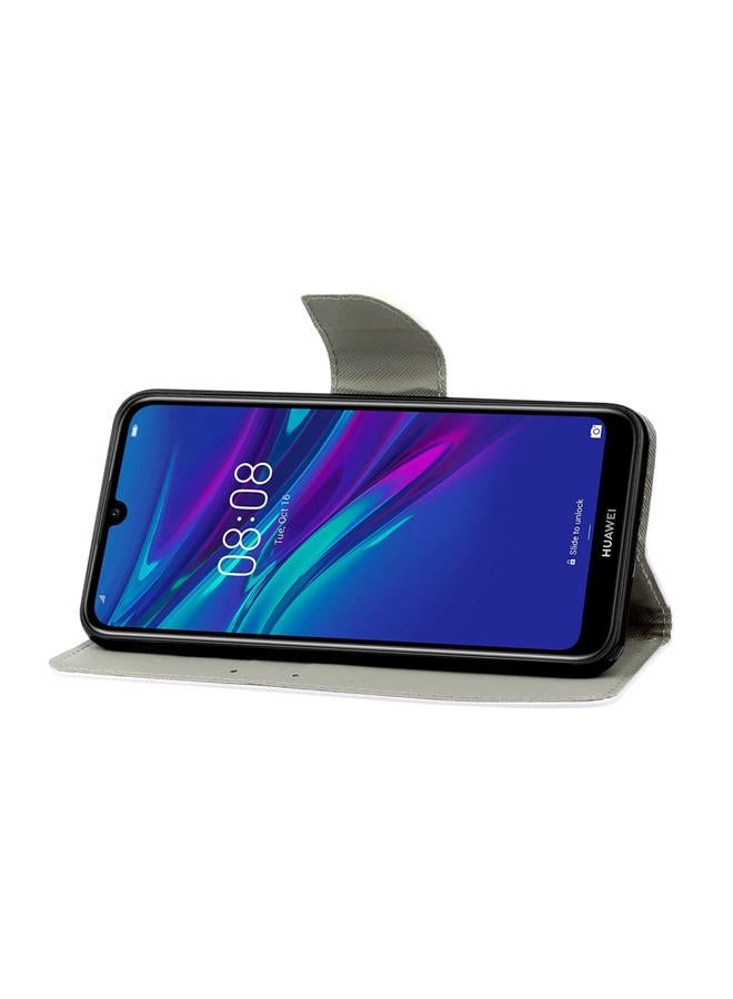 اس-توب جراب لهاتف Huawei Y5 2019، جراب جلدي PU قابل للطي أفقيًا برسومات ملونة ثلاثية الأبعاد مع حامل وفتحات للبطاقات ومحفظة - Image 5