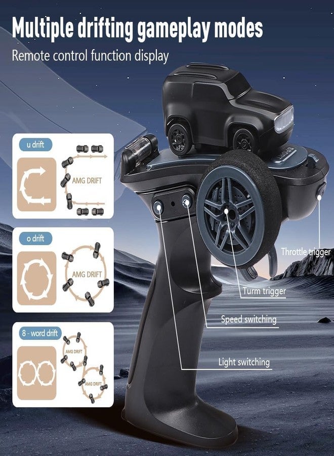 FEXXA سيارة FEXXA Dash للتحكم عن بعد | 2.4 جيجاهرتز، مقياس 1:64 | سيارات تحكم عن بعد، لعبة سيارة تحكم عن بعد، سيارات دريفت للتحكم عن بعد، أغطية عجلات قابلة للتبديل، 4 أوضاع إضاءة ووضعان للسرعة (أسود K12) - Image 5