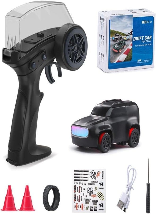 FEXXA سيارة FEXXA Dash للتحكم عن بعد | 2.4 جيجاهرتز، مقياس 1:64 | سيارات تحكم عن بعد، لعبة سيارة تحكم عن بعد، سيارات دريفت للتحكم عن بعد، أغطية عجلات قابلة للتبديل، 4 أوضاع إضاءة ووضعان للسرعة (أسود K12) - Image 3