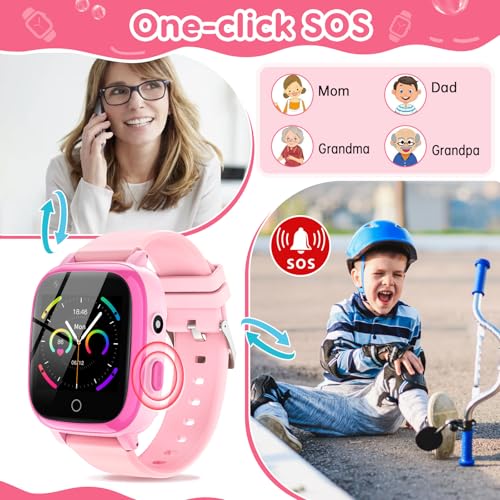 cjc 4G Smart Watch for Kids with GPS Tracker, Globally Applicable, Texting and Calling, Kids Watch for Ages 4-12 - Includes Video Call, Chat, SOS Alerts, App - Fun & Educational Birthday Gift Idea - Image 5