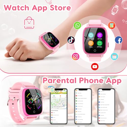 cjc 4G Smart Watch for Kids with GPS Tracker, Globally Applicable, Texting and Calling, Kids Watch for Ages 4-12 - Includes Video Call, Chat, SOS Alerts, App - Fun & Educational Birthday Gift Idea - Image 2