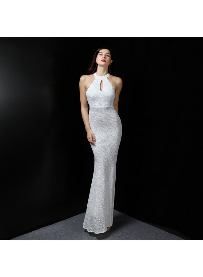 Craft Beaded Organza Satin Annual Meeting Classy Evening Dress for Winter