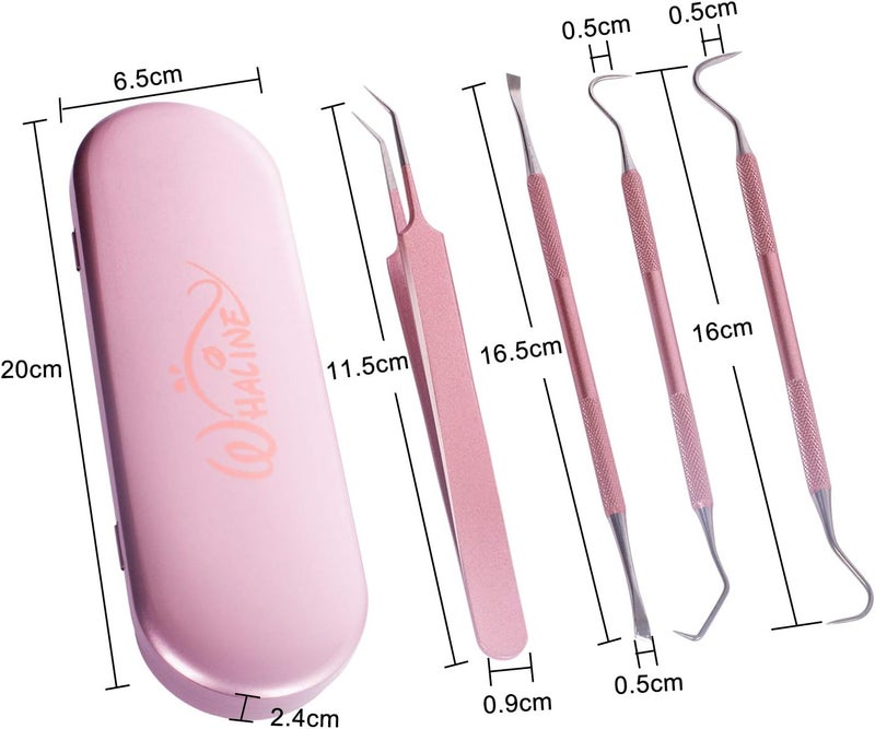 Whaline Weeding Vinyl Tools 4 Pieces Precision Stainless Steel Weeder Tool with Case, Vinyl Craft Paper Craft Tool Kit for Silhouettes Cameos, Lettering Scraper Hook Spatula Tweezers - Image 2