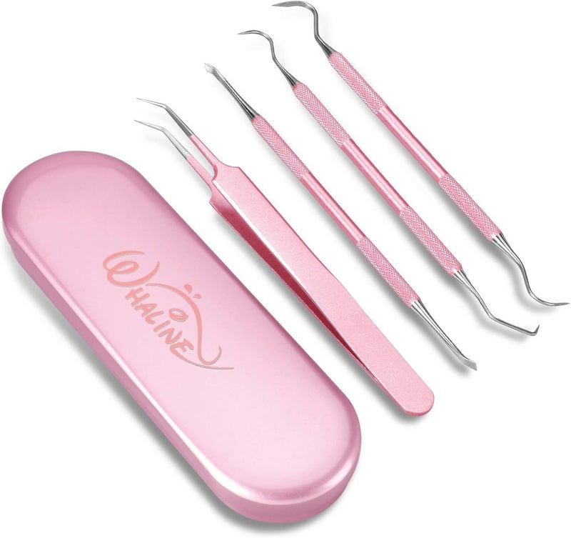 Whaline Weeding Vinyl Tools 4 Pieces Precision Stainless Steel Weeder Tool with Case, Vinyl Craft Paper Craft Tool Kit for Silhouettes Cameos, Lettering Scraper Hook Spatula Tweezers - Image 3